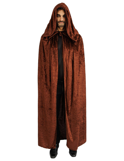 Cape très longue velours marron luxe 202 cm