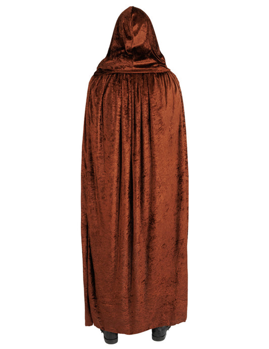 Cape très longue velours marron luxe 202 cm