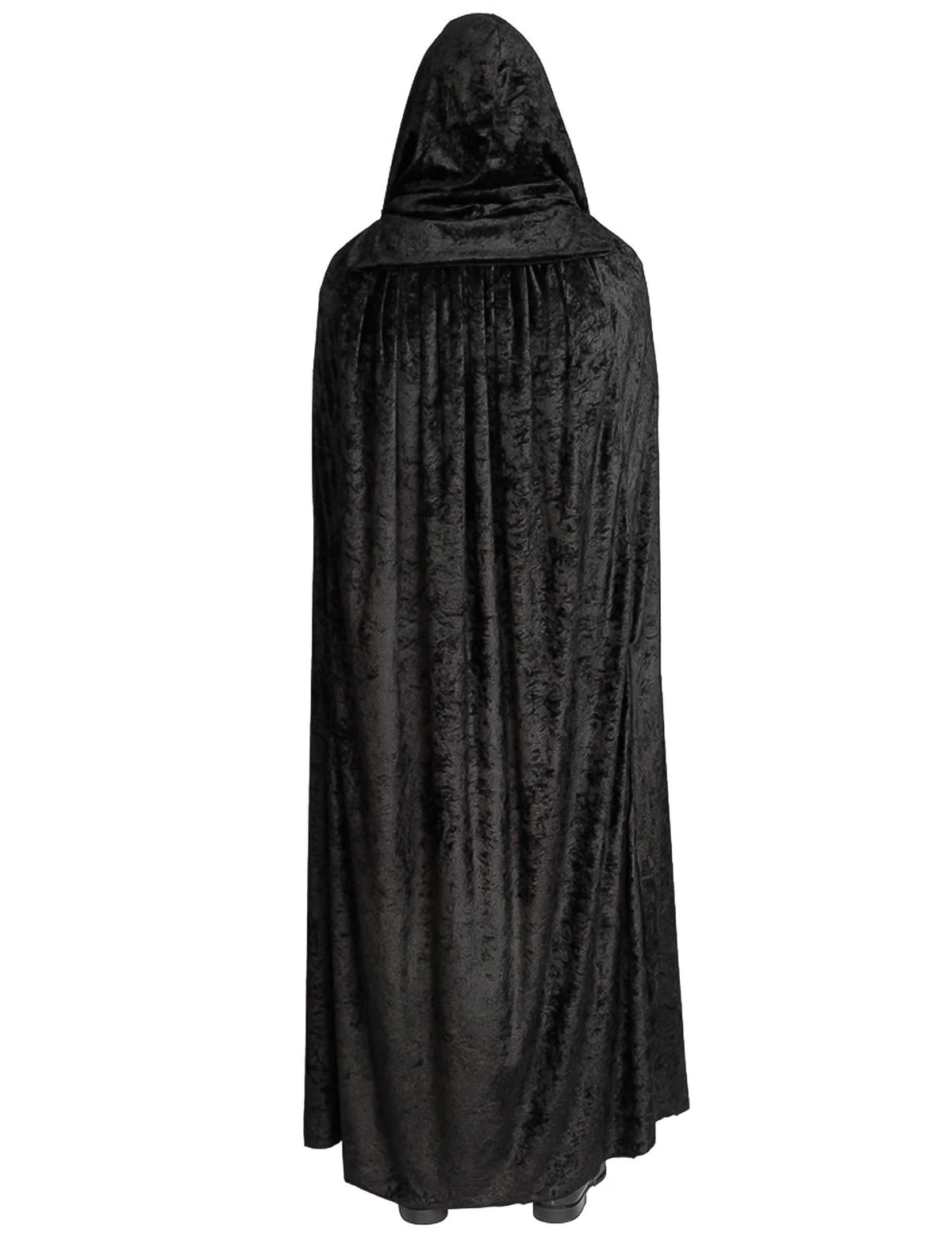 Extra lange cape luxe zwart fluweel 202 cm