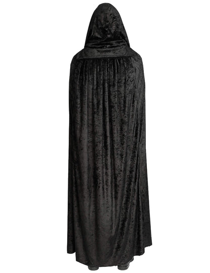 Extra lange cape luxe zwart fluweel 202 cm