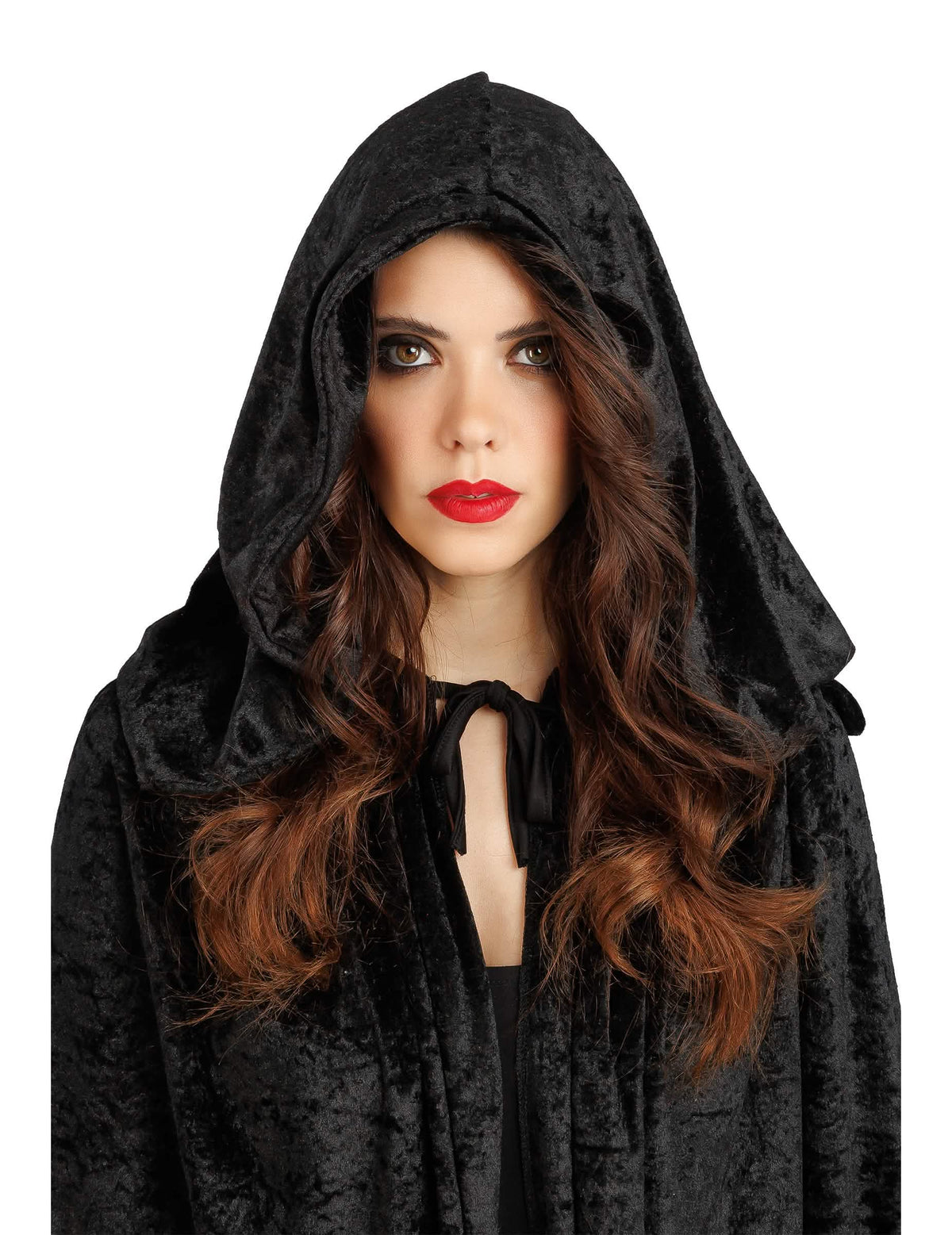 Extra lange cape luxe zwart fluweel 202 cm