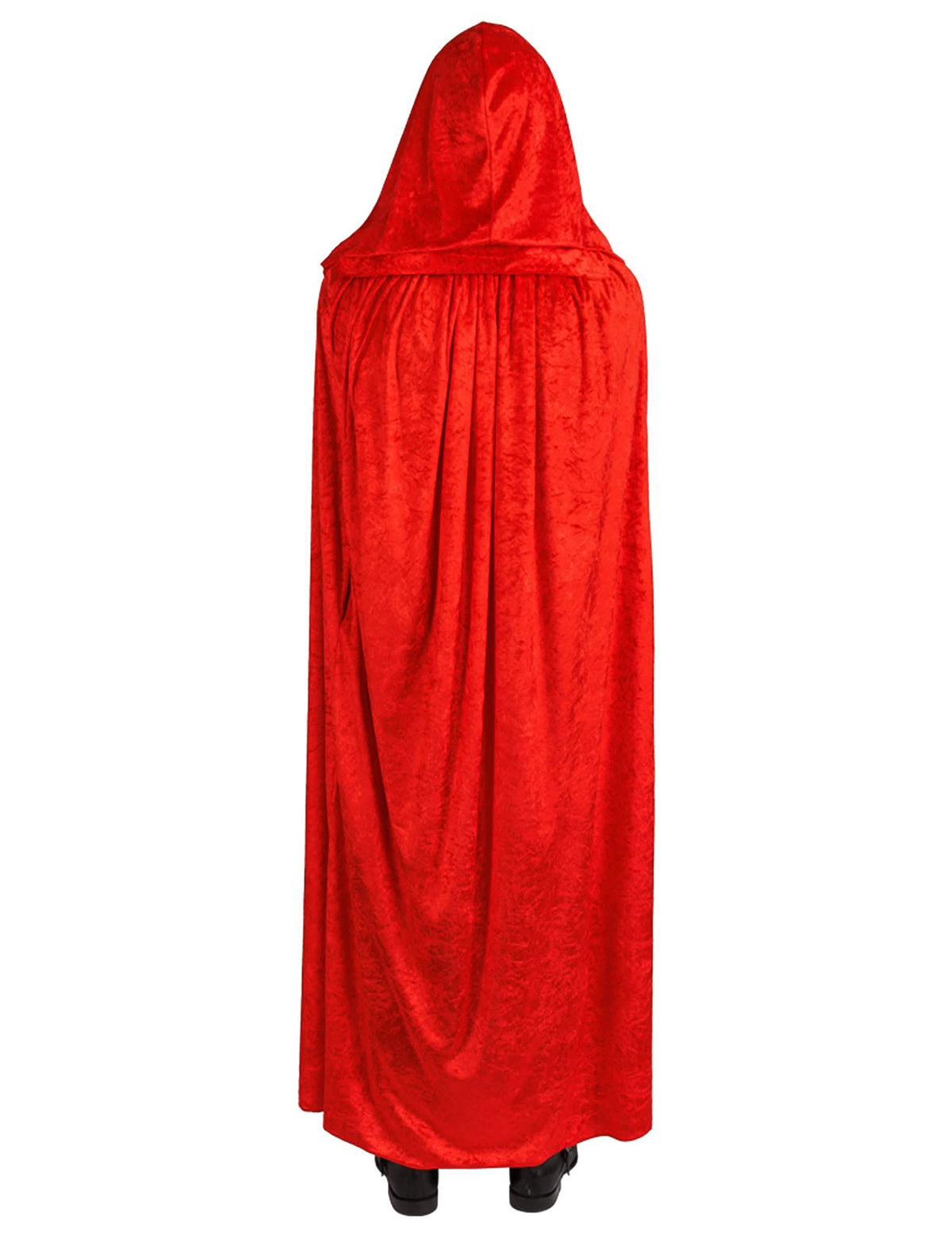 Extra lange cape luxe rood fluweel 202 cm
