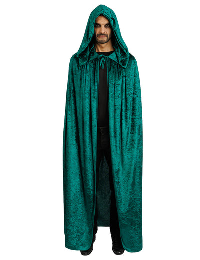 Cape très longue velours vert luxe 202 cm