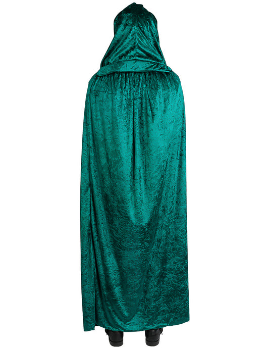 Cape très longue velours vert luxe 202 cm
