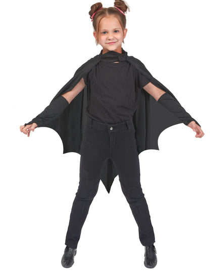 Cape vampire chauve-souris pour enfant noir Halloween