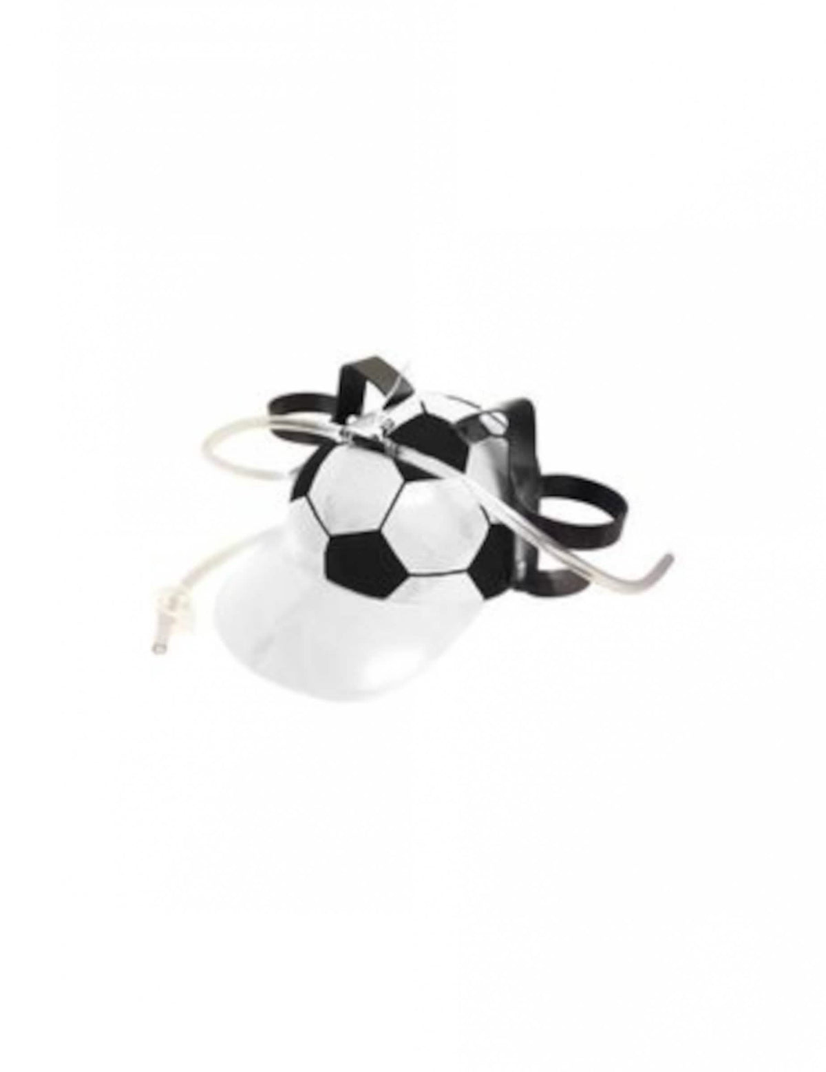 Casque à bière football pour adulte noir et blanc avec visière transparente