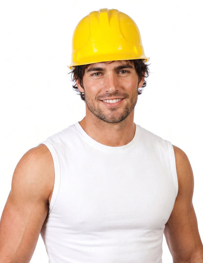 Casque ouvrier du batiment jaune adulte