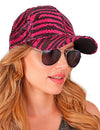 Casquette à sequins tigrée pour adulte rose et noir