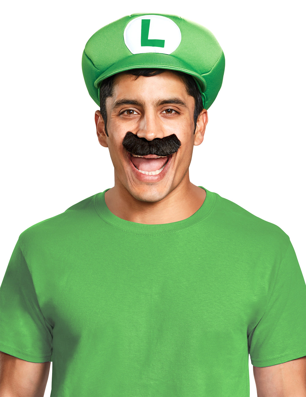 Casquette et moustache Luigi™ pour adulte vert et noir