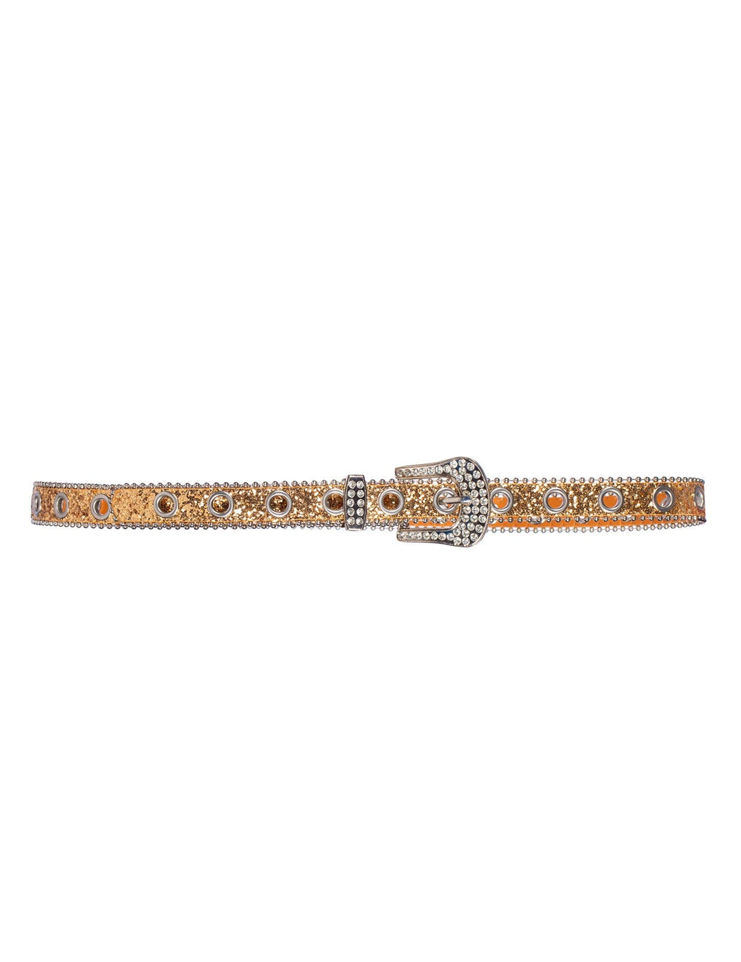 Ceinture à paillettes dorées avec boucle strass adulte