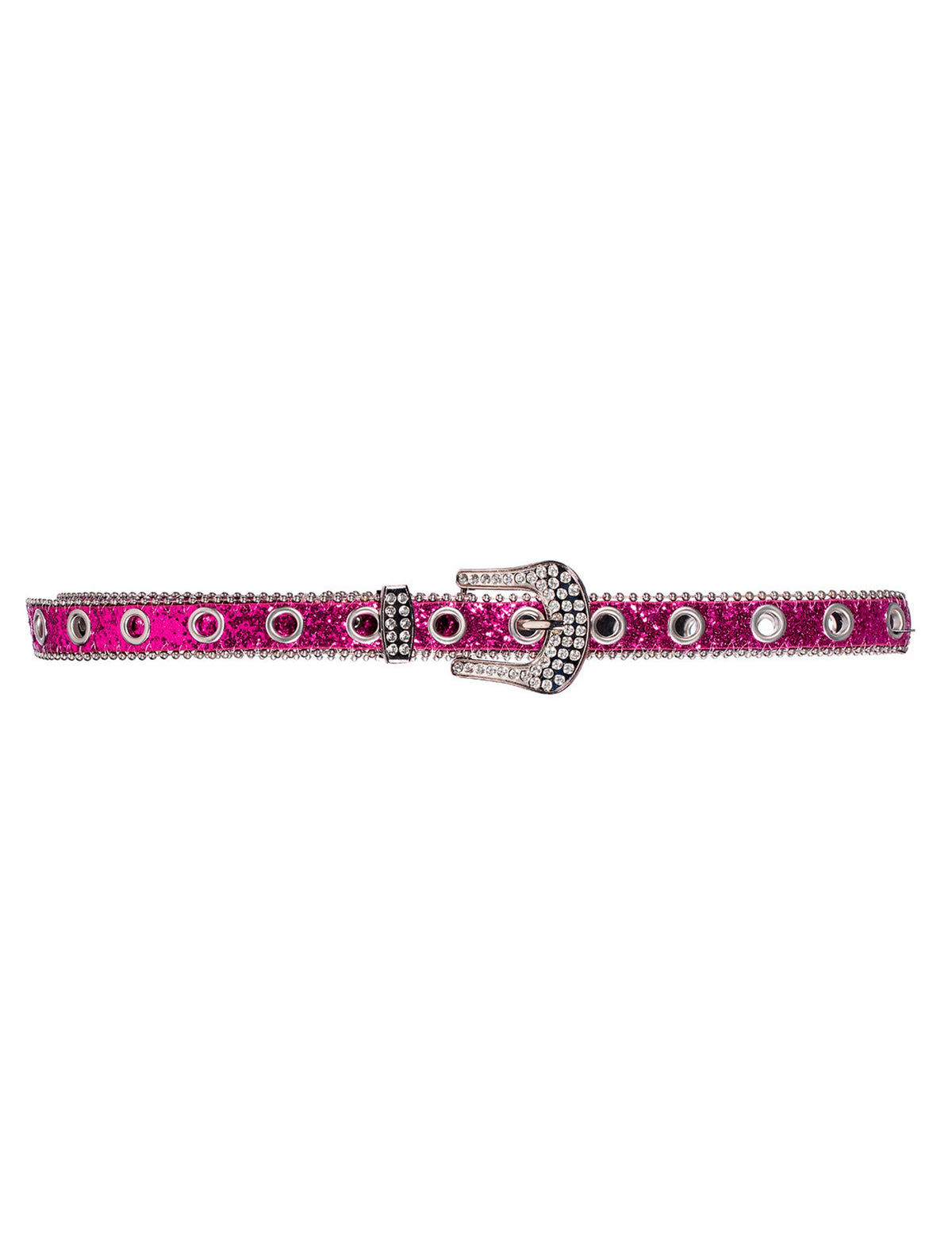 Ceinture à paillettes roses avec boucle strass adulte