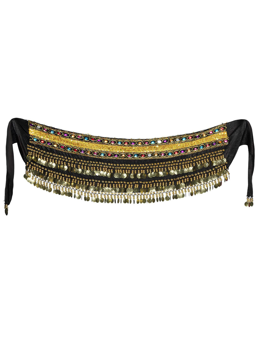 Vue de face à plat de la ceinture de danseuse orientale