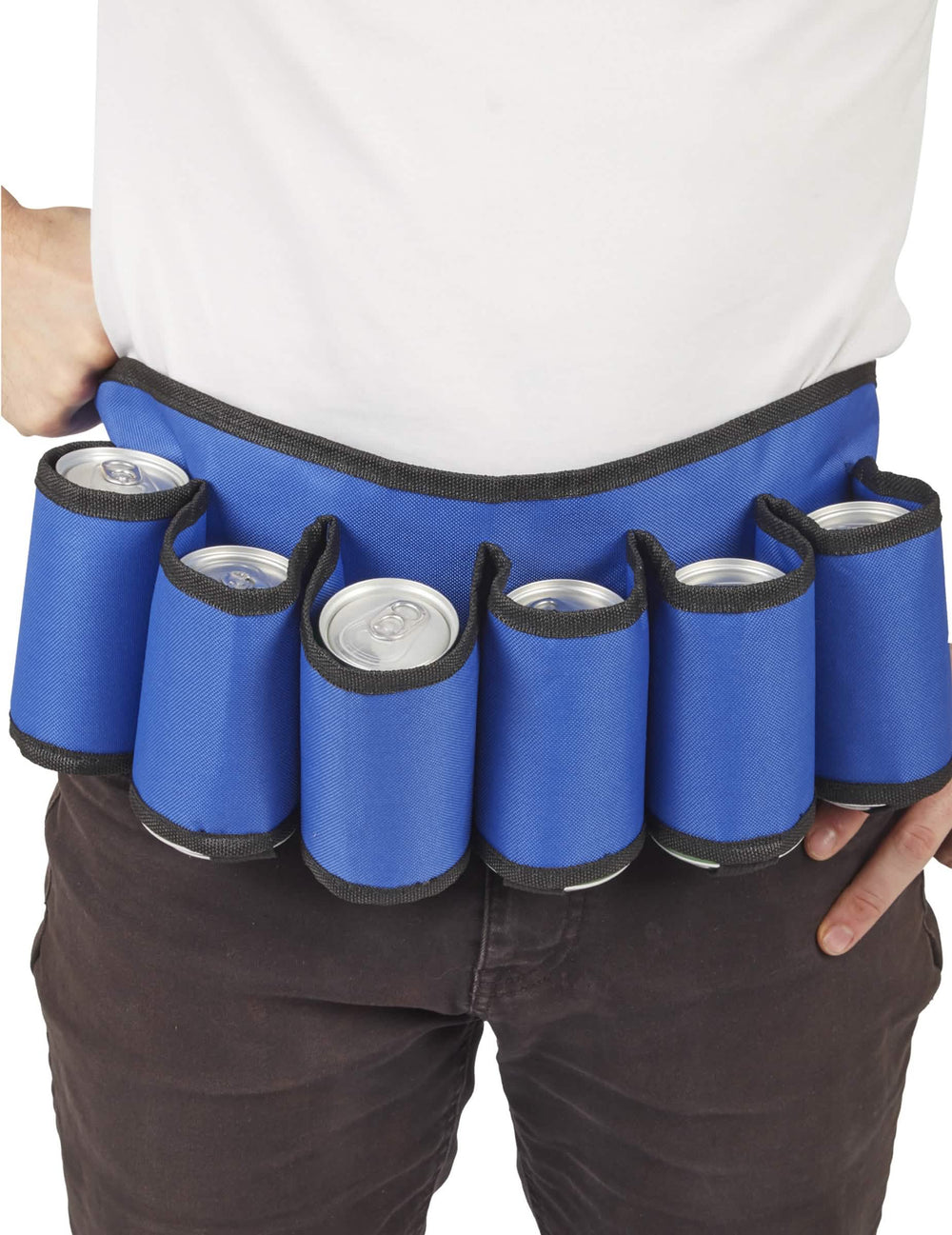 Gros plan sur les rangements de la ceinture porte bouteille pour adulte