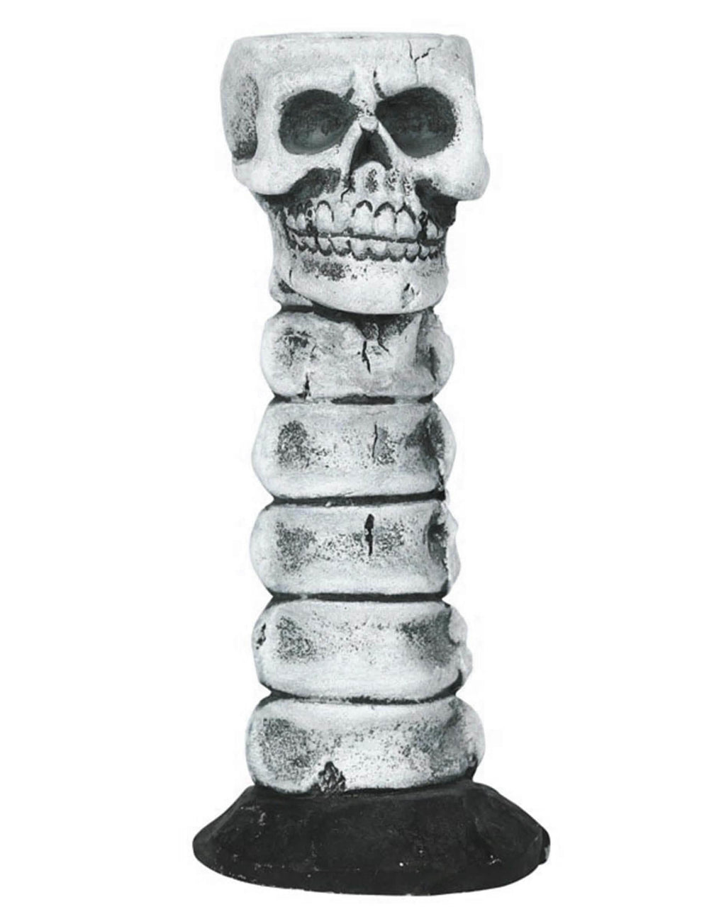 Chandelier tête de mort pour décoration Halloween blanc et gris aspect os
