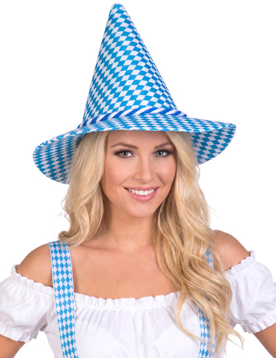 Blauw met wit Beierse hoed voor volwassenen