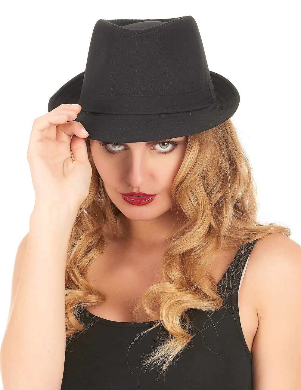 Vue de face du chapeau borsalino luxe pour adulte