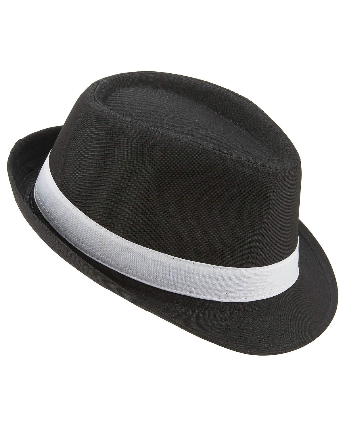 Chapeau borsalino noir luxebande blanche adulte