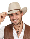 Beige suède cowboyhoed voor volwassenen