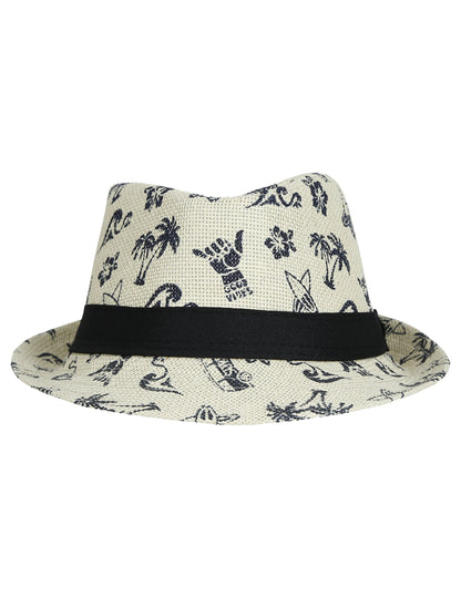 Vue de face du chapeau d'été motif surf pour enfant
