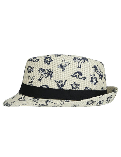 Vue de côté du chapeau d'été motif surf