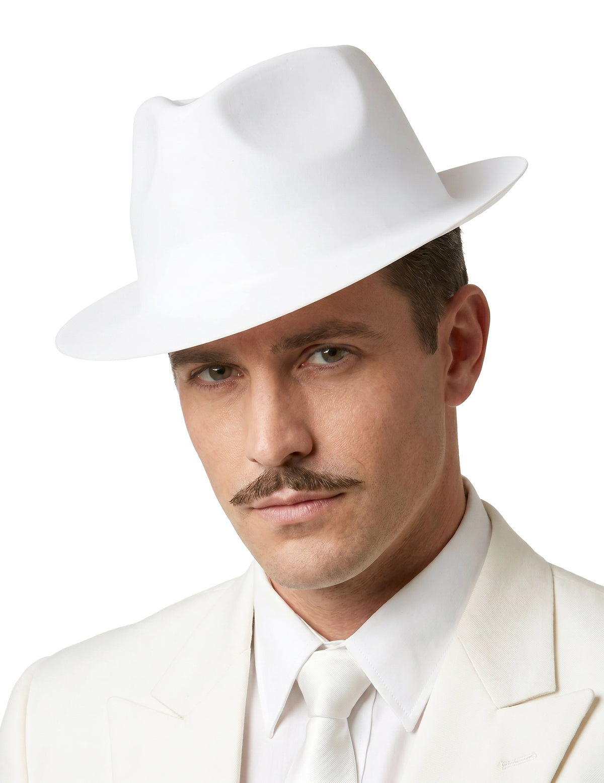 Chapeau de gangster blanc adulte