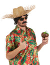 Chapeau de paille pour homme beige naturel à bords effilés