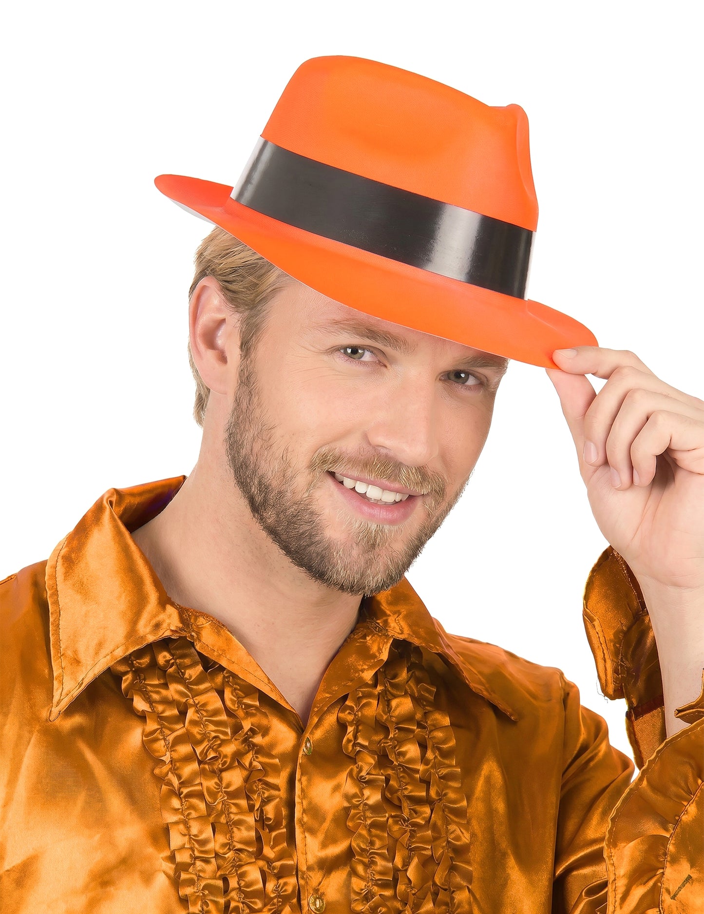 Fluorescerende oranje gangster hoed