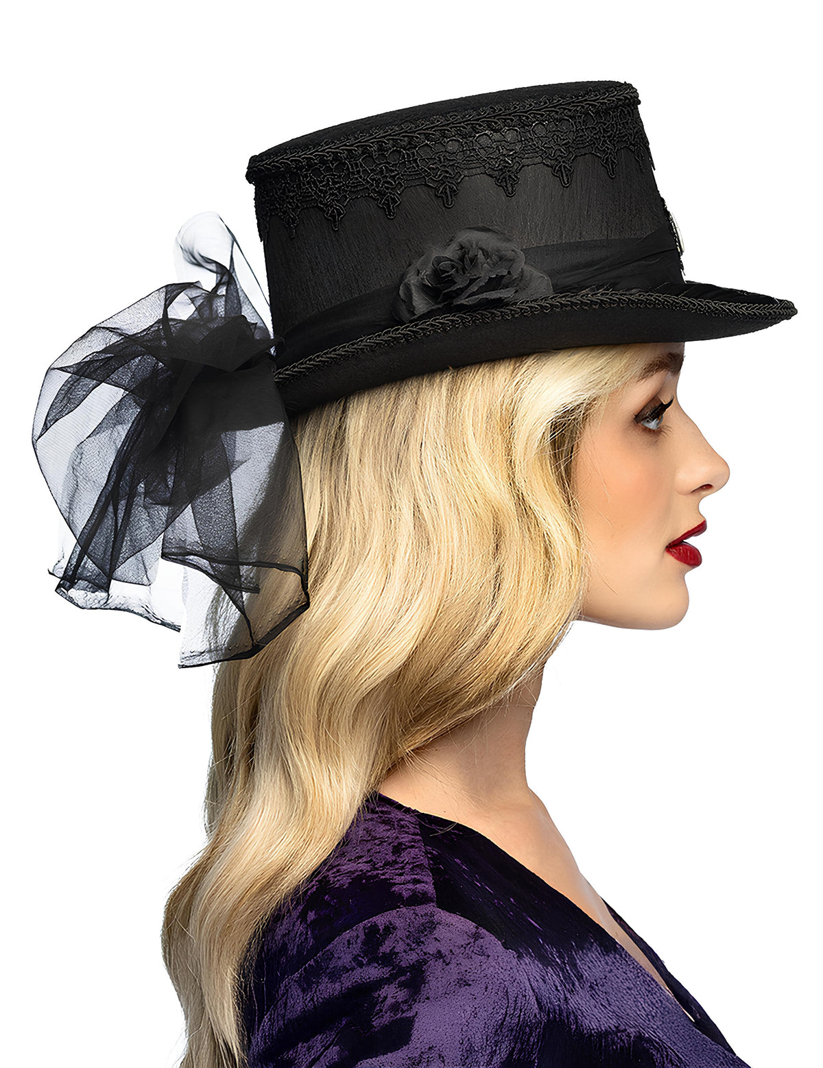 Vue de profil du Chapeau Haut de forme Gothique