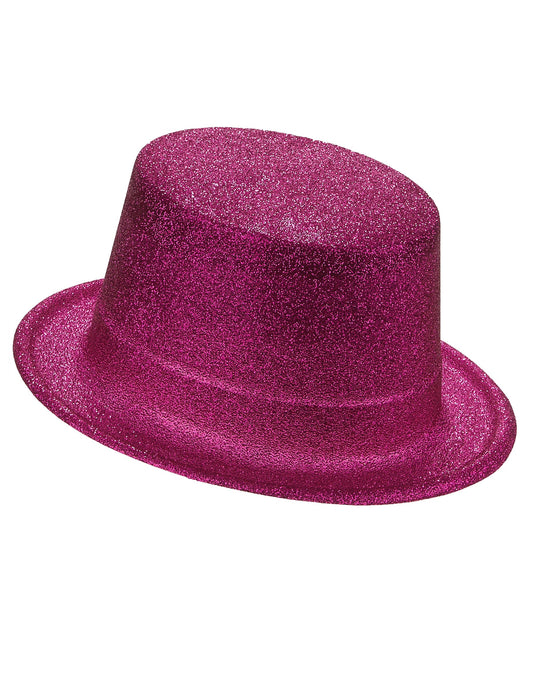 Plastic bolhoed met roze pailletten voor volwassenen