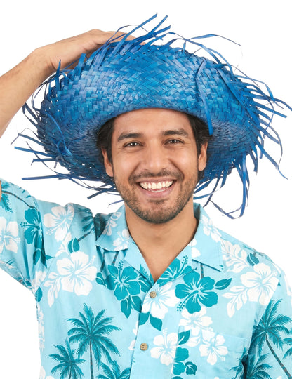 Blauwe Hawaii hoed voor volwassenen