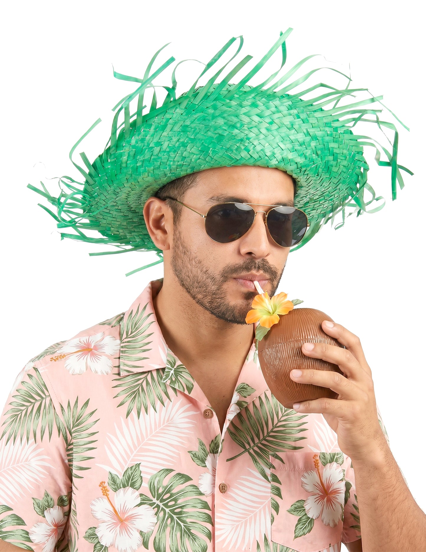 Groene Hawaii hoed voor volwassenen