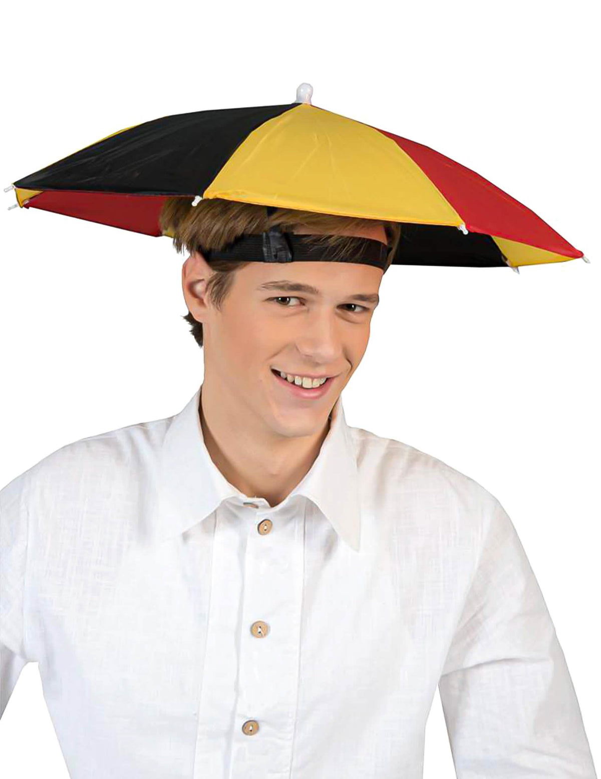 Chapeau humoristique parapluie supporter tricolore