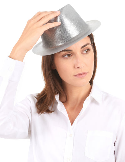Chapeau pailleté argent adulte