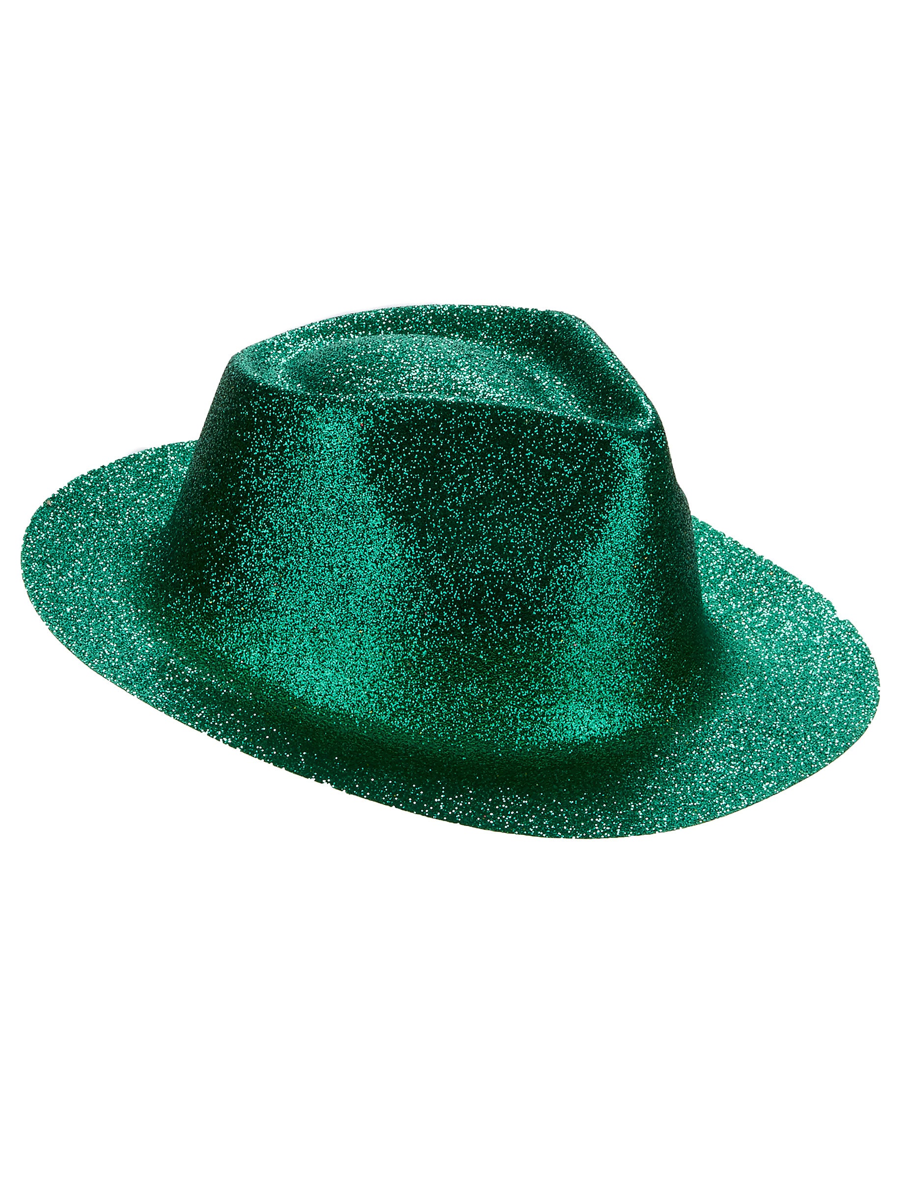 Vue de profil du chapeau pailleté vert pour adulte