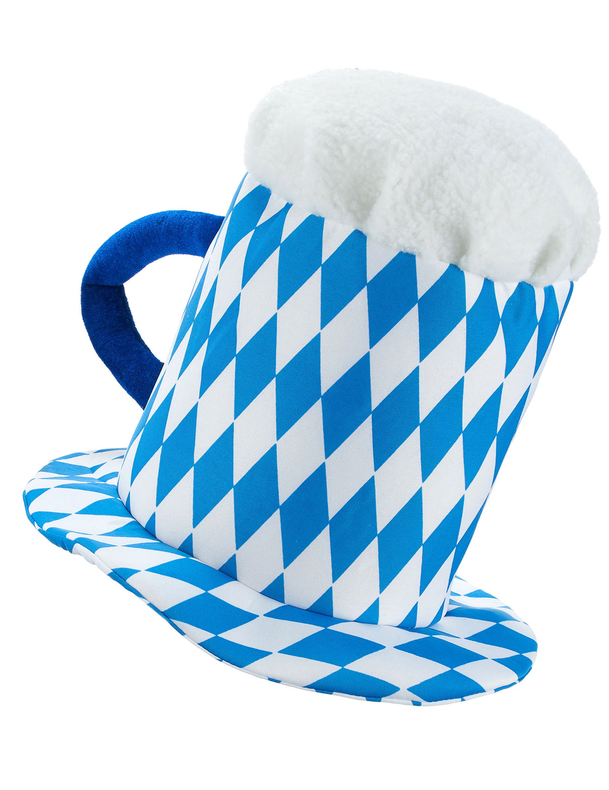 Chapeau pinte de bière en bleu et blanc adulte