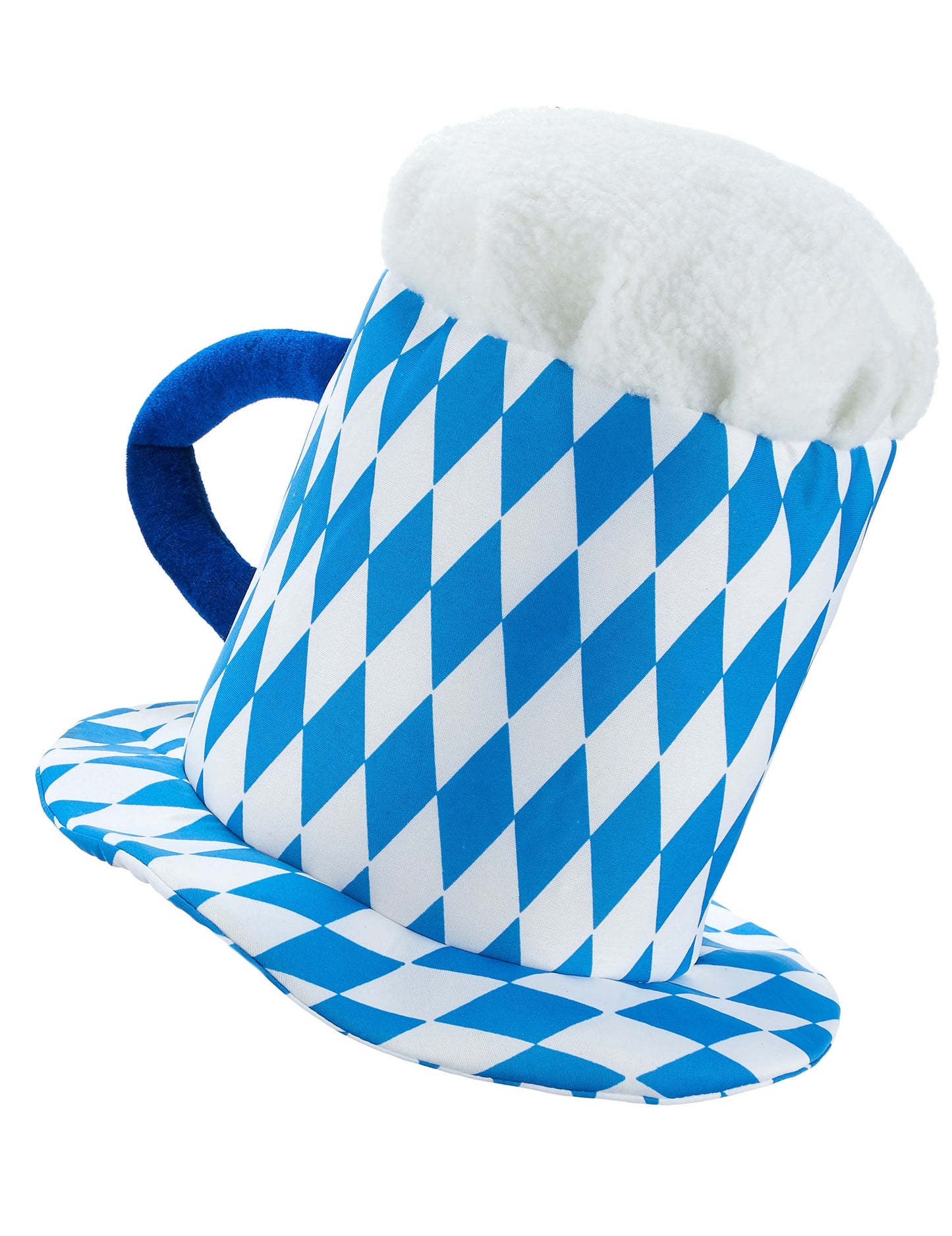 Blauwe en witte bierpul hoed voor volwassenen