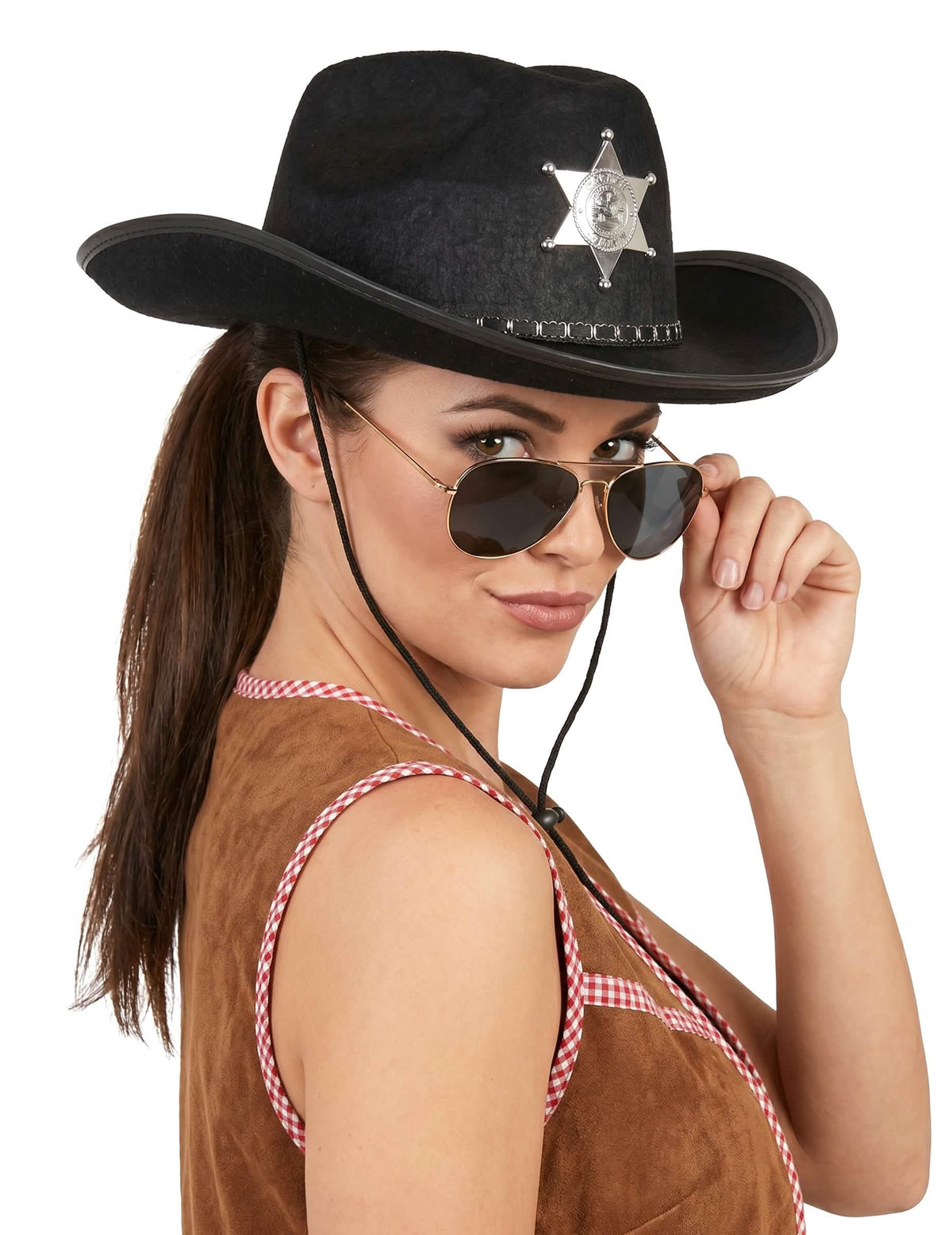 Chapeau Sherif noir adulte
