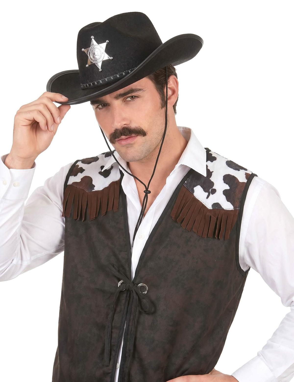 Chapeau Sherif noir adulte