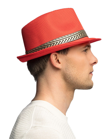 Chapeau borsalino disco rouge adulte