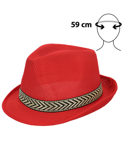 Chapeau borsalino disco rouge adulte