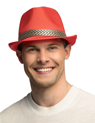 Chapeau borsalino disco rouge adulte