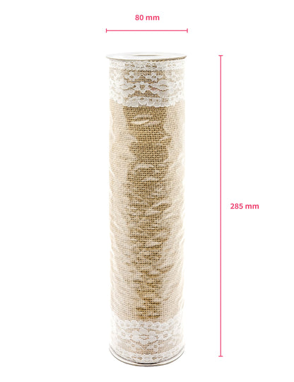 Dimensions du rouleau du chemin de table en jute bordures dentelle pour mariage
