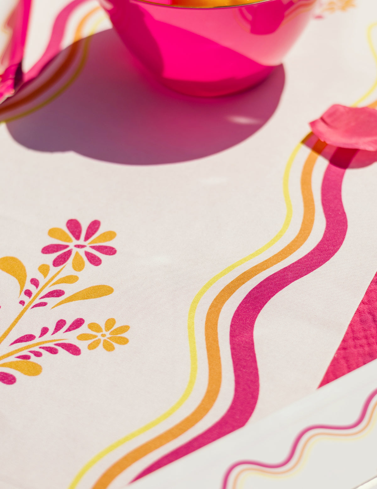 Chemin de table en tissu Pink Limonade 28 cm x 5 m