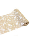 Chemin de table polaire avec flocons pour décoration en toile de jute naturelle