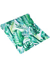 Chemin de table feuilles tropicales luxe pour mariage vert et blanc