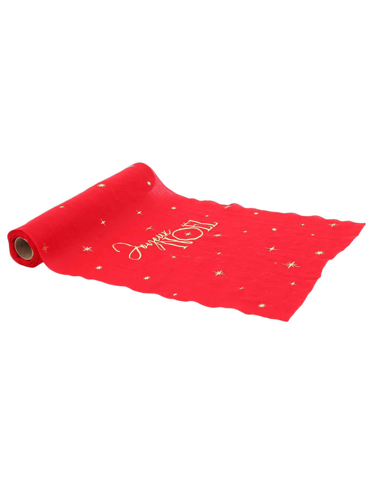 Tafelloper Vrolijk Kerstfeest tijdloos rood en goud 28 cm x 3 m