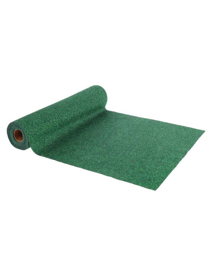 Tafelloper ruiten groen fluweel met glitters 28 cm x 3 m