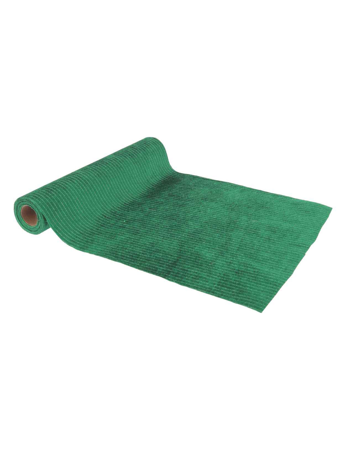 Tafelloper met glanzende strepen donkergroen fluweel en zilver 28 cm x 3 m