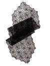 Chemin de table toile d'araignée en dentelle noire 44 cm x 1,82 m