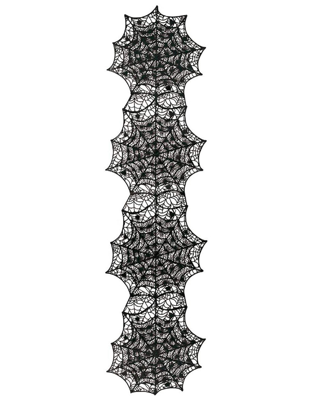 Vue d'ensemble du chemin de table toile d'araignée pour Halloween